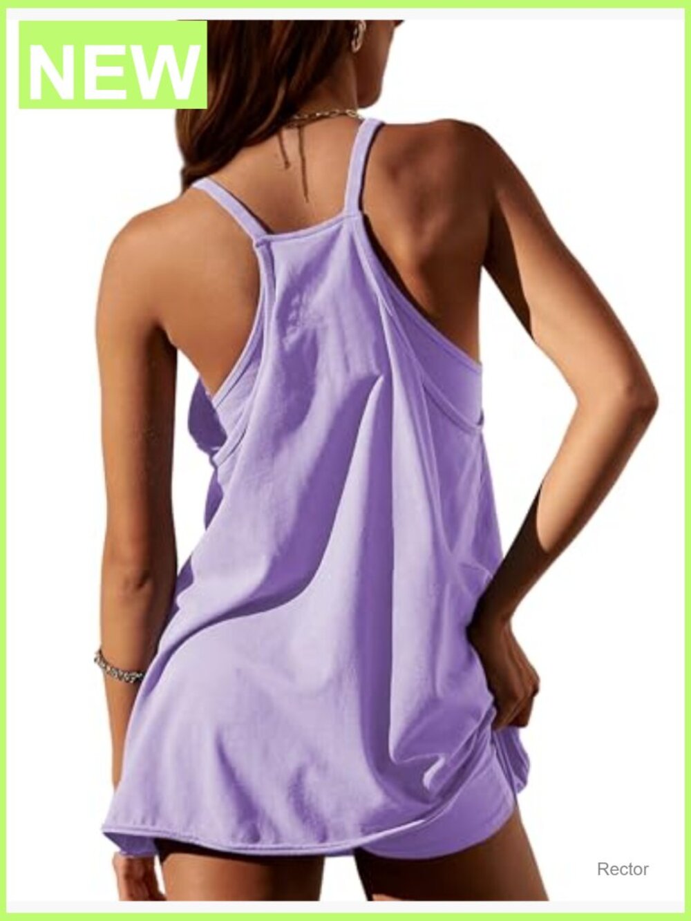 Sleeveless Mini Dress with Built-in Shorts and Pockets - Picture 2 of 7